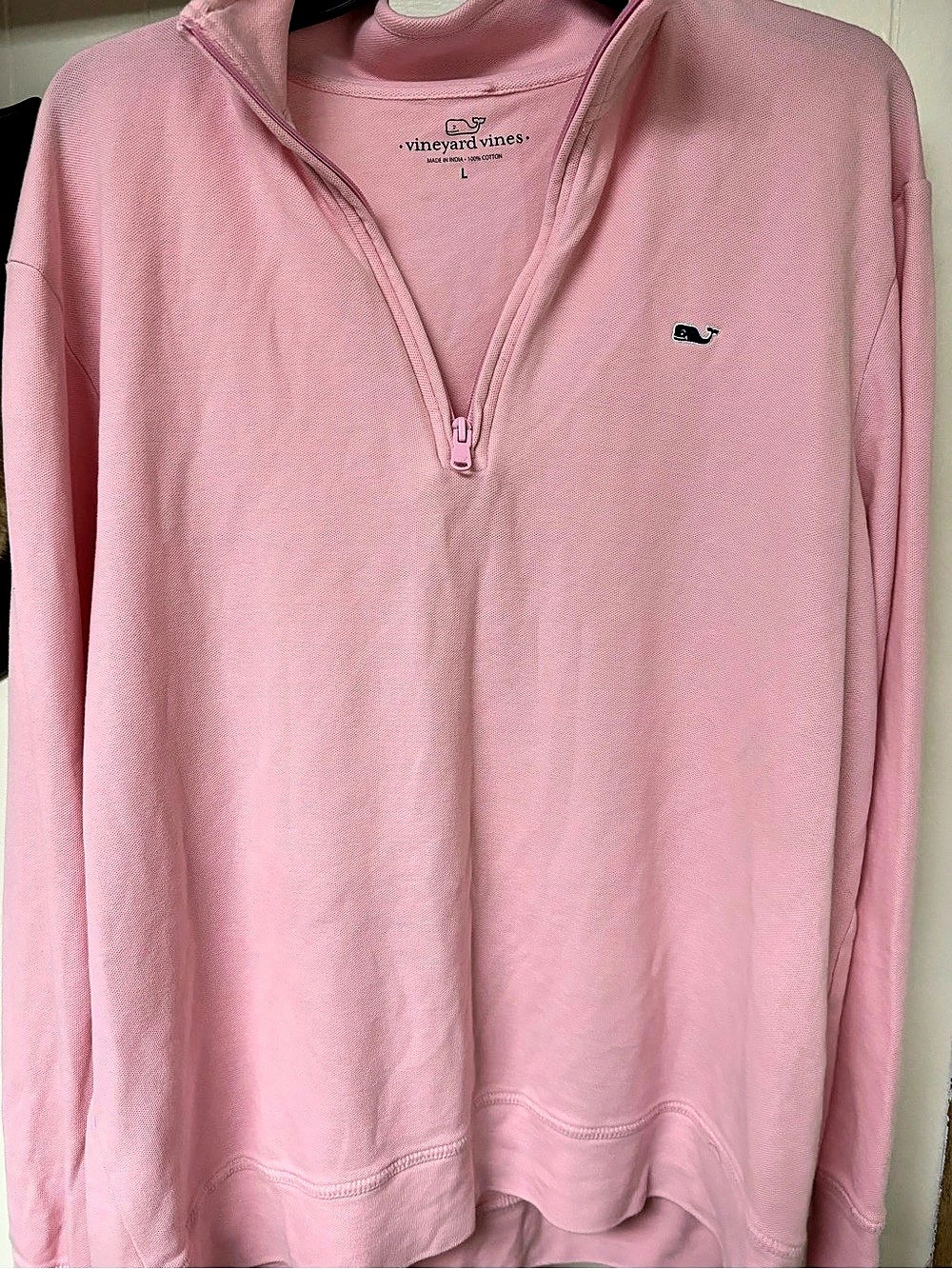 vineyard vines Cotton Quarter-Zip Pullover Pink Large